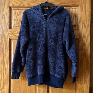 Aerie plush Navy blue hooded jacket. EUC. Size Small.